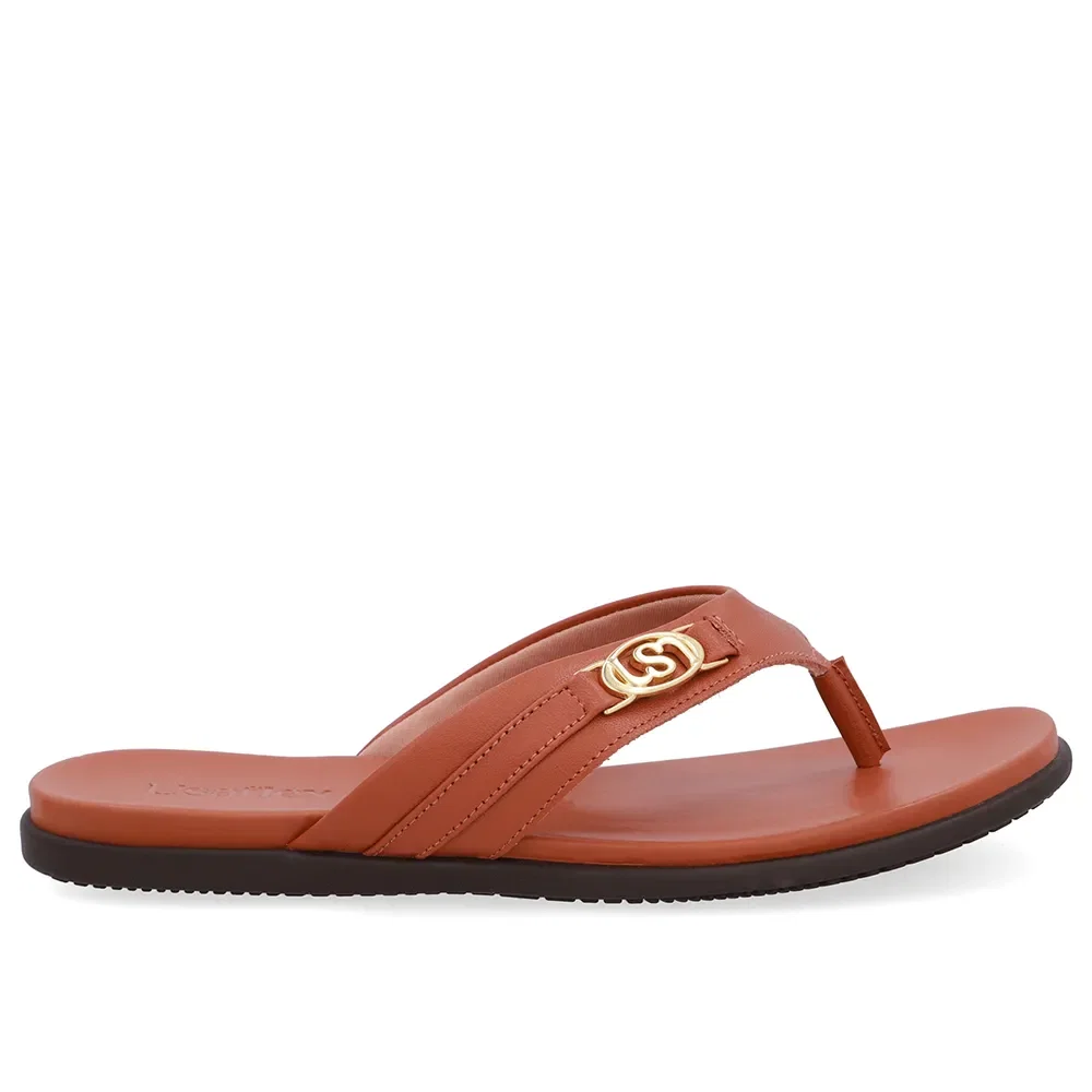 Chinelo Tira Couro Marrom Monograma — imagem 1