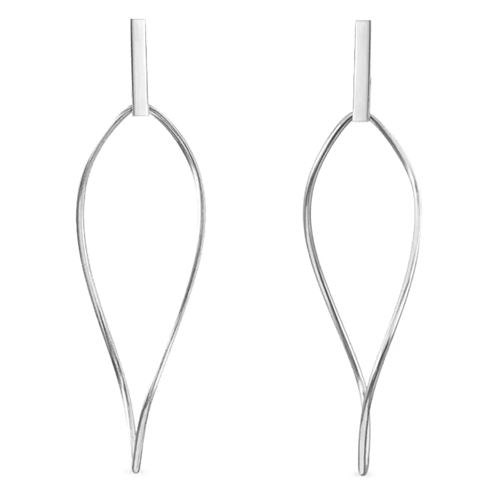 Argola Curvada em Ouro Branco 18k, 55mm — imagem 1