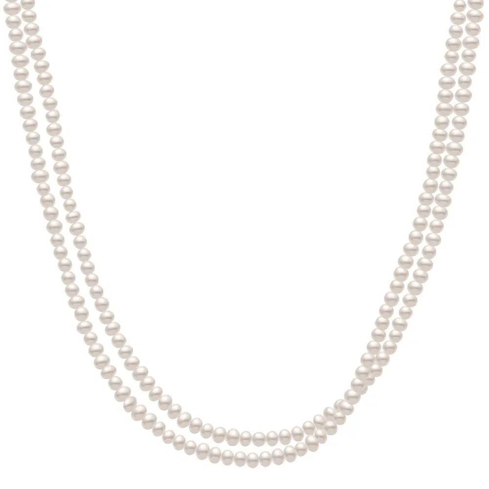 Colar de Pérolas com Ouro Amarelo 18k, 3.5-4 mm