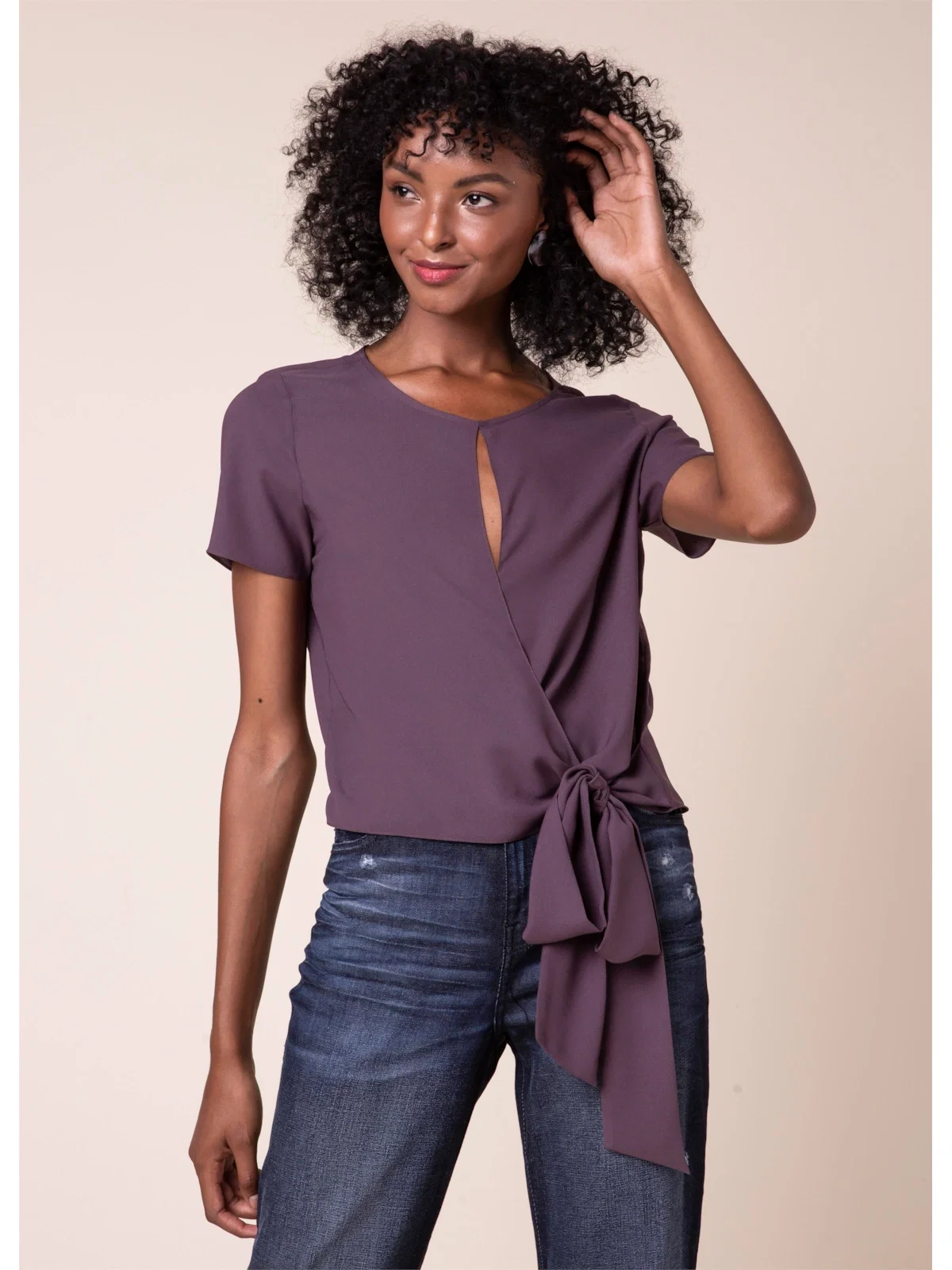 Blusa Cropped Amarração Bordeaux — imagem 1