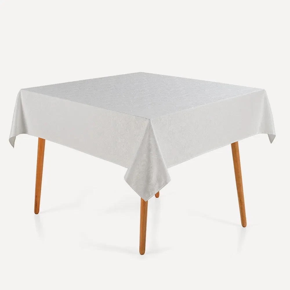 Toalha de Mesa Quadrada 8 Lugares Jacquard Blanka Branco — imagem 1