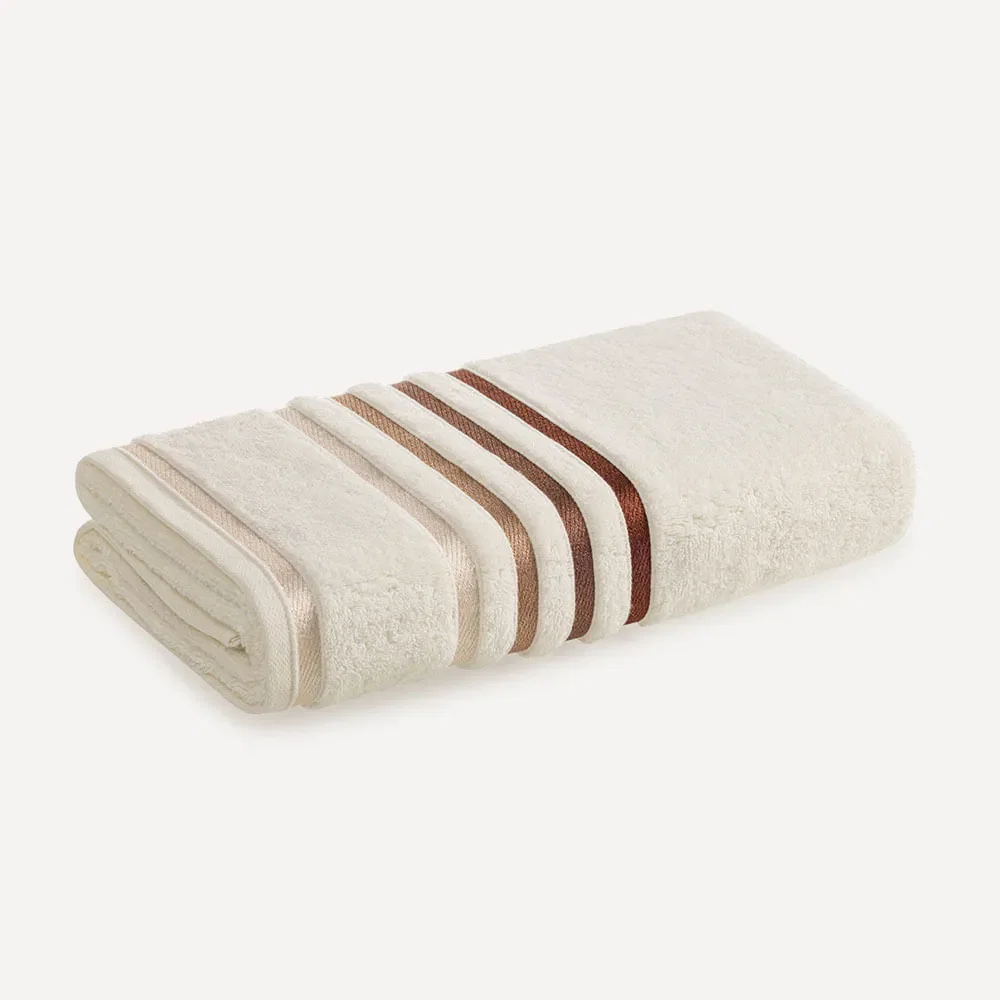 Toalha de Rosto Fio Penteado Lumina Ivory / Ferrugem