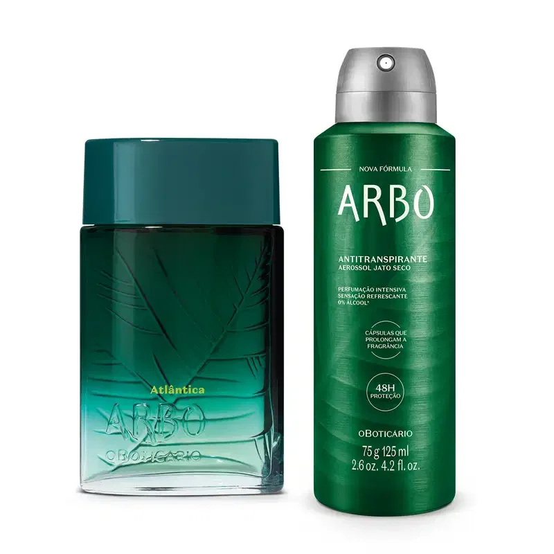 Combo Arbo: Atlântica Desodorante Colônia 100ml + Desodorante Antitranspirante Aerossol 75ml/125g