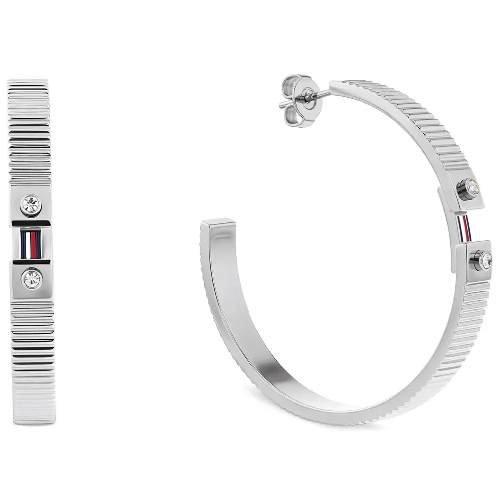 Brinco Tommy Hilfiger Stripes em Aço Prateado 2781049
