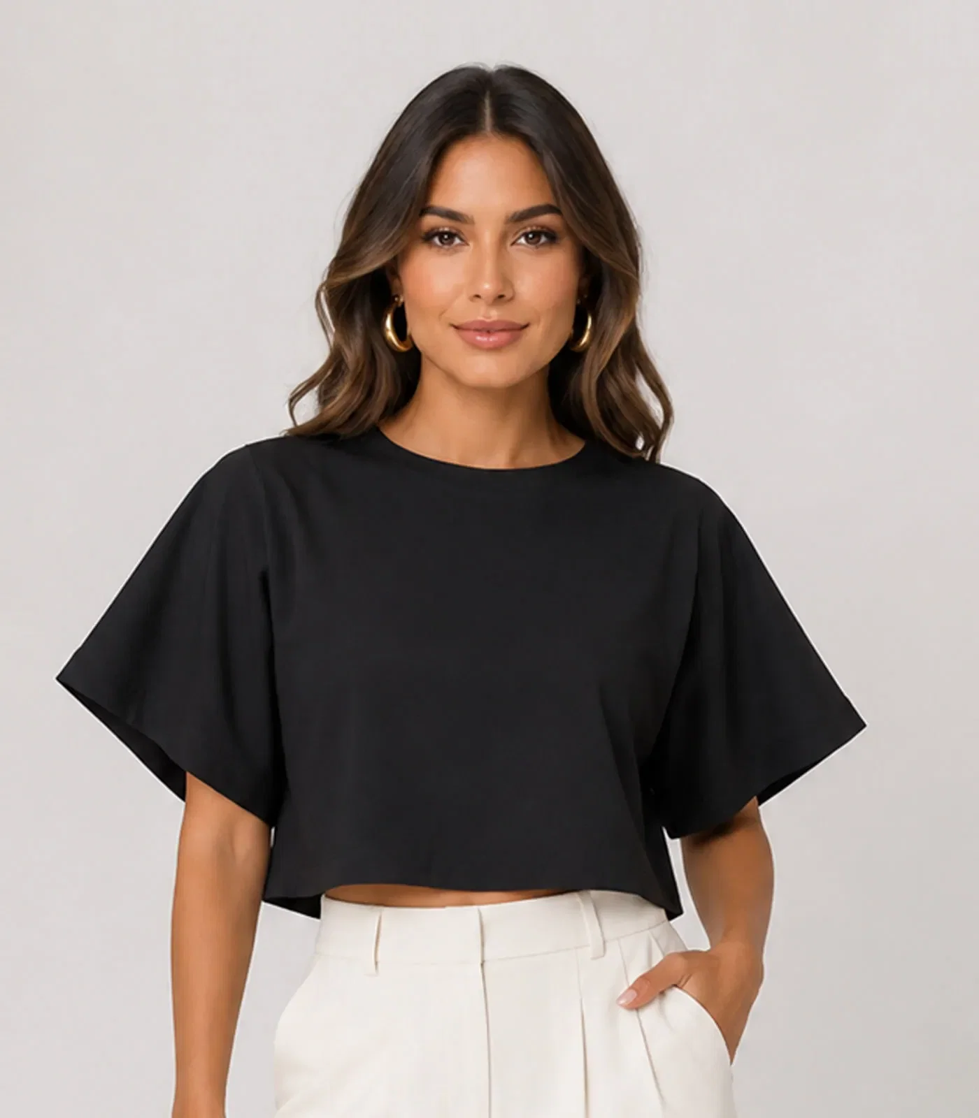 Blusa Feminina Em Malhão Flamé Infinita Cor Preto — imagem 1