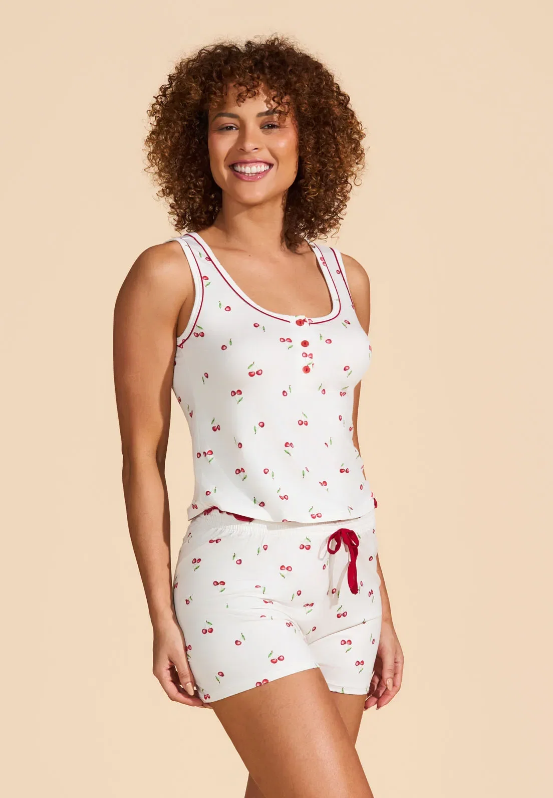 Pijama Regata de Algodão com Elastano Baunillha