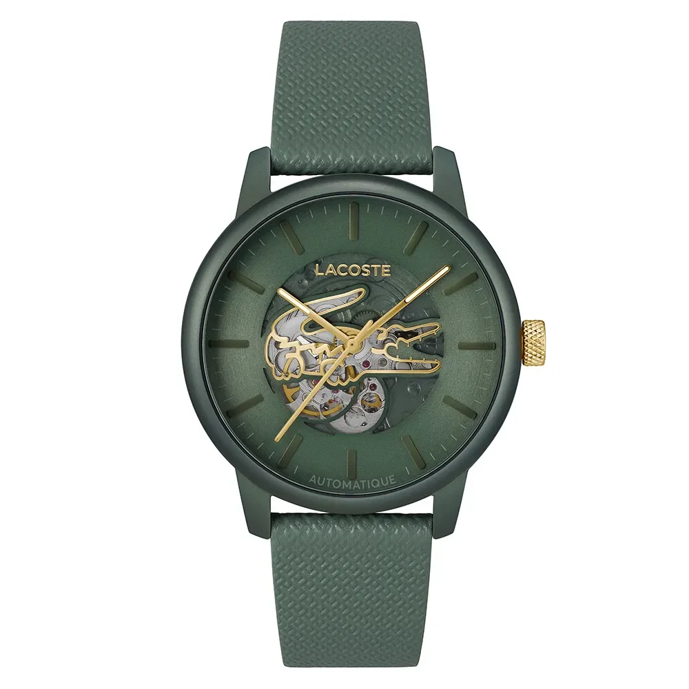 Relógio Lacoste Automatique Masculino Couro Khaki - 2011384