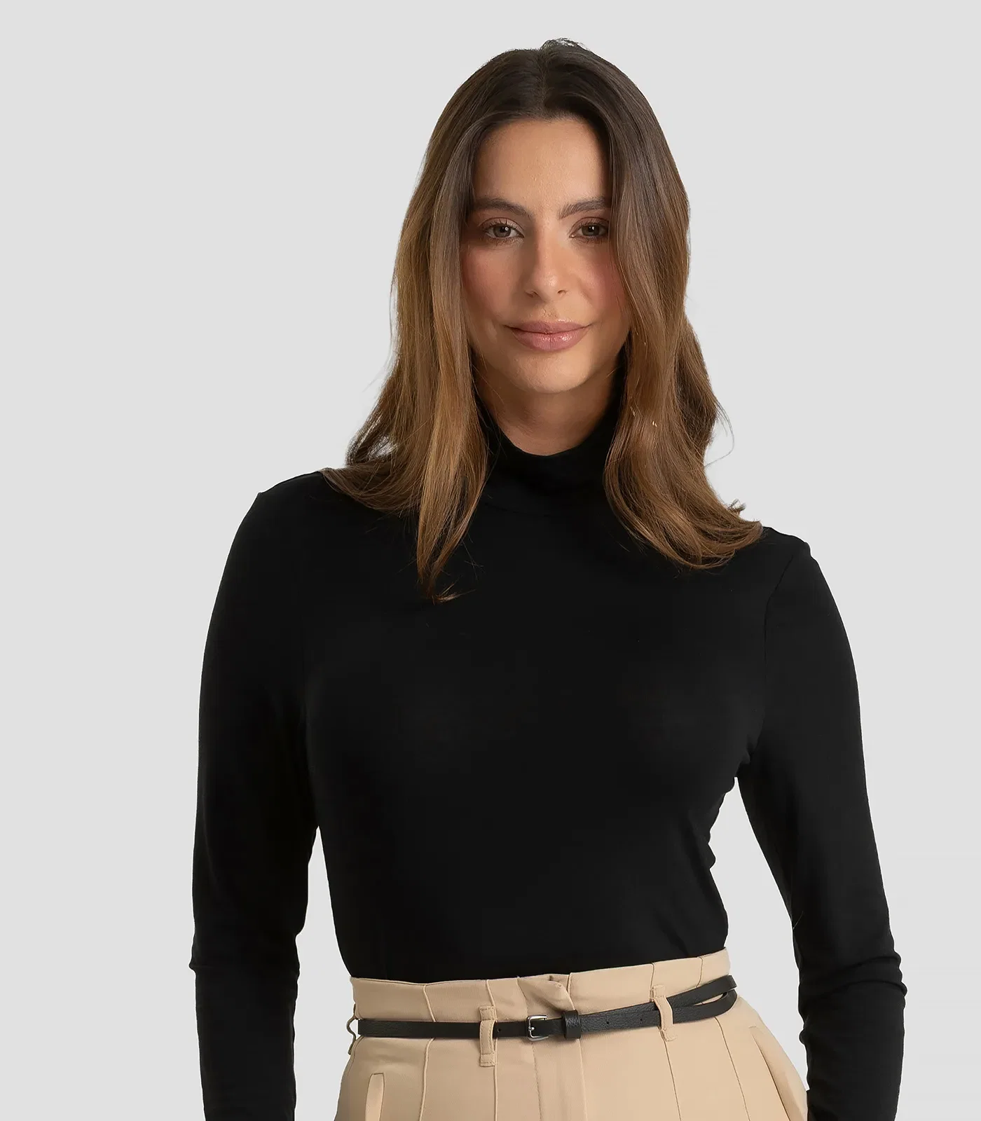 Blusa Feminina Manga Longa Visco Premiere Dianna Preto