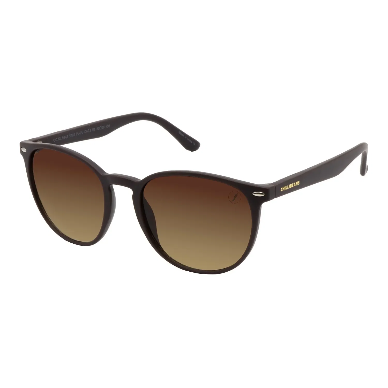 Óculos de Sol Masculino Chilli Beans Redondo Degradê Marrom
