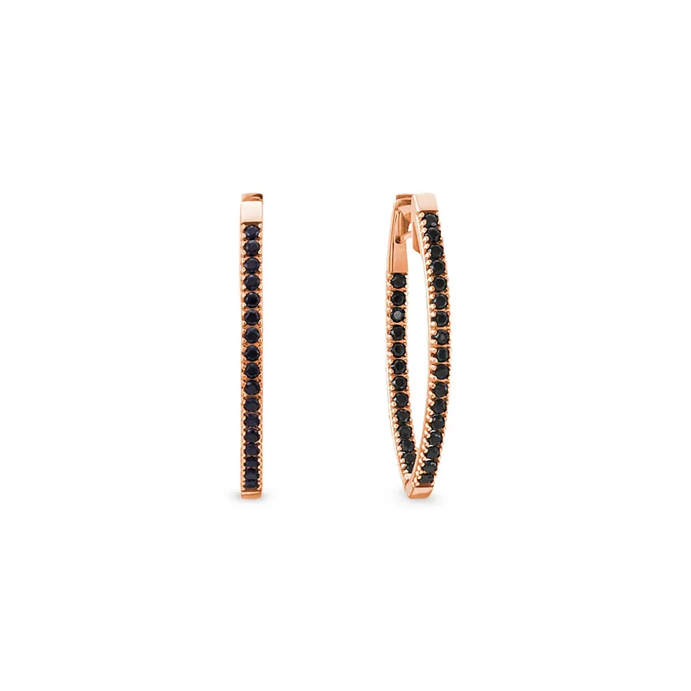 Argola Navete em Ouro Rosé 18k com Espinélios, 28mm — imagem 1