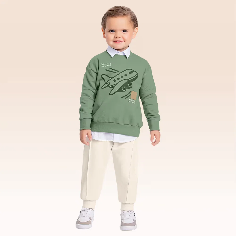Conjunto blusão e calça em moletom