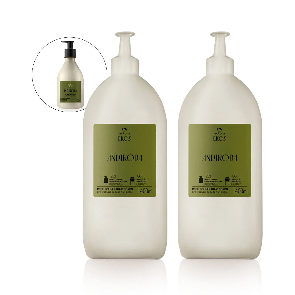 Kit Refil Creme Desodorante Hidratante Natura Ekos Andiroba (2 unidades)