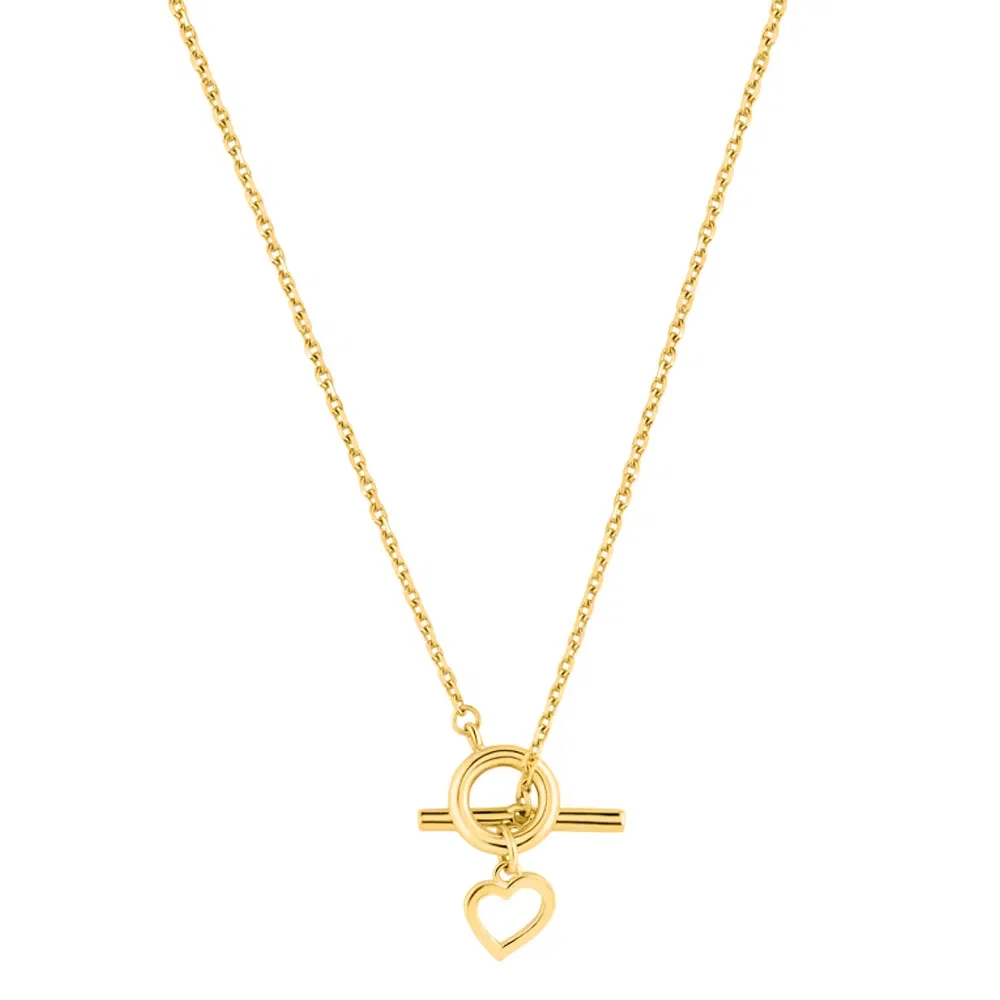 Colar Life Love Prata com Banho Ouro Amarelo Fecho T