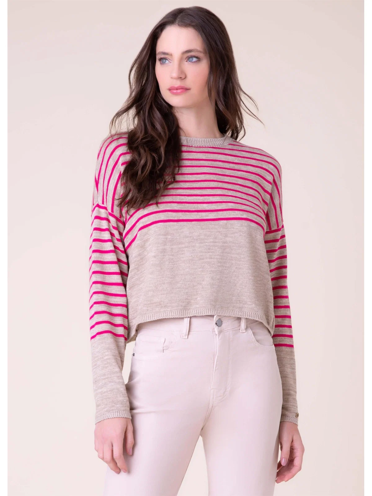Tricot Bicolor Listrado Natural
