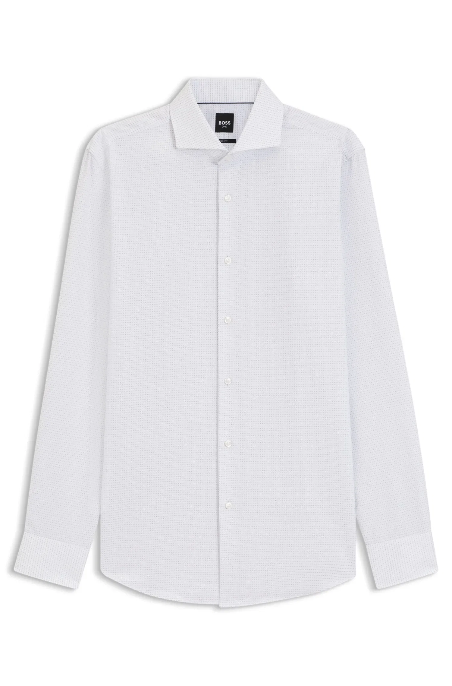Camisa Slim Fit Em Algodão Estruturado