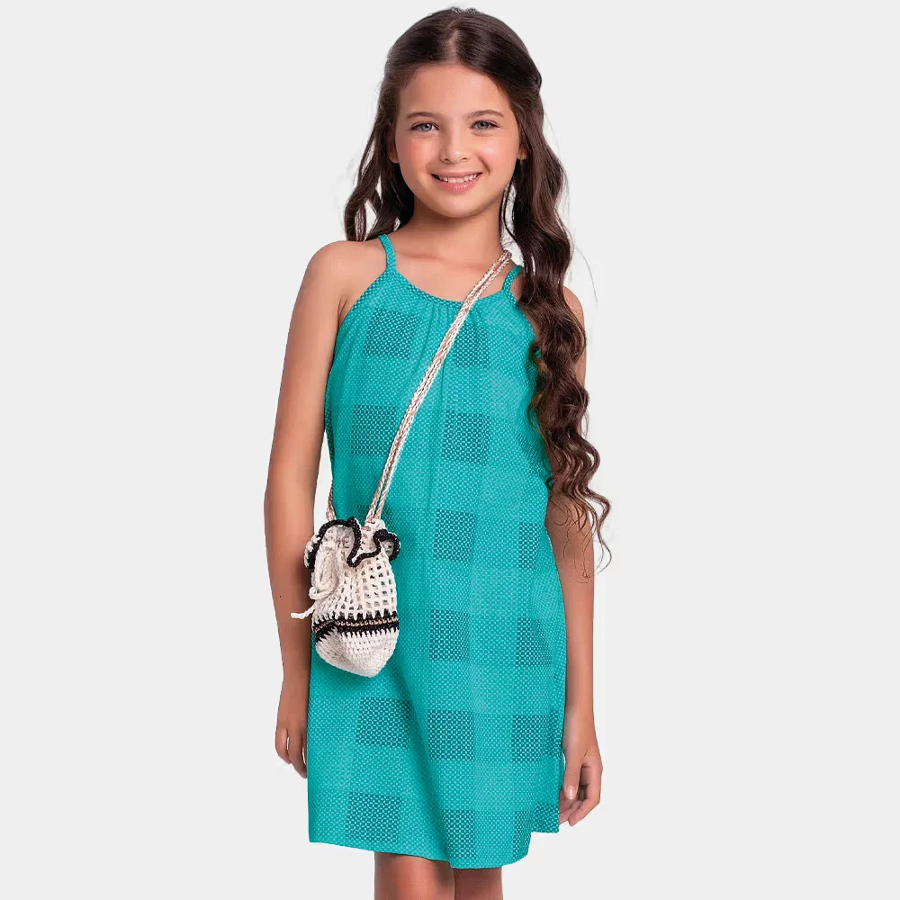 Vestido xadrez de alça