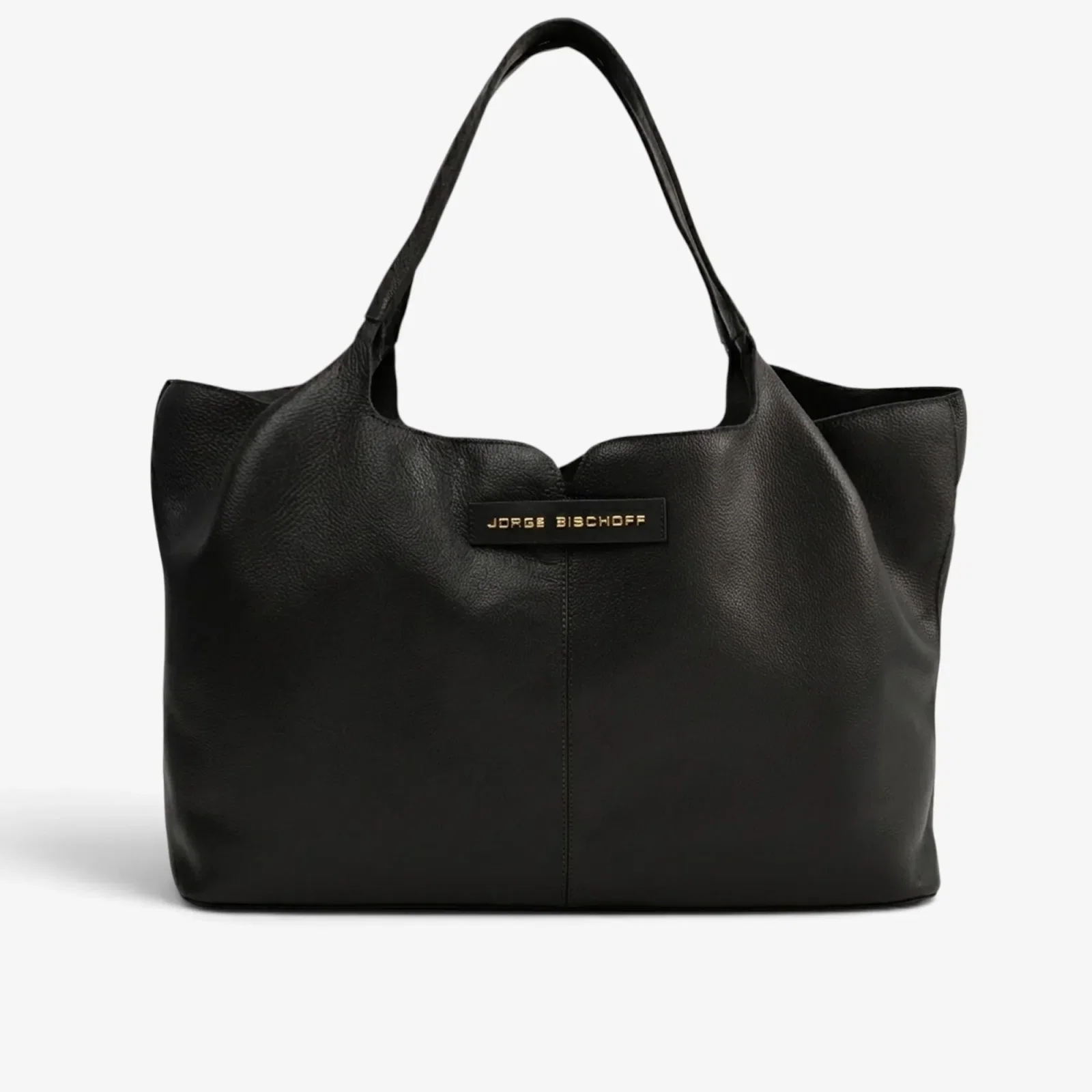 Bolsa Shopping Preto Couro