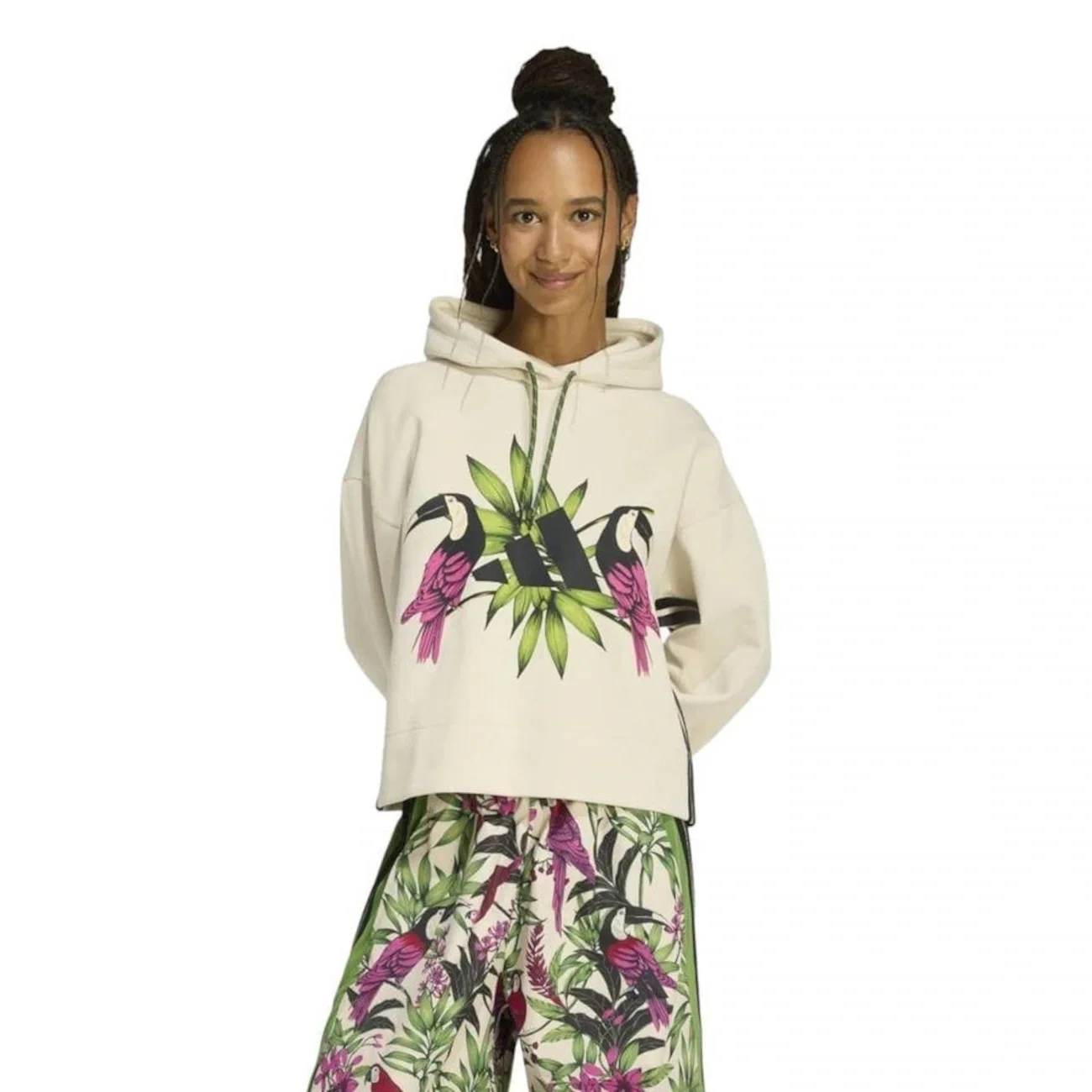 Blusão Moletom Adidas X Farm Rio Feminino — imagem 1
