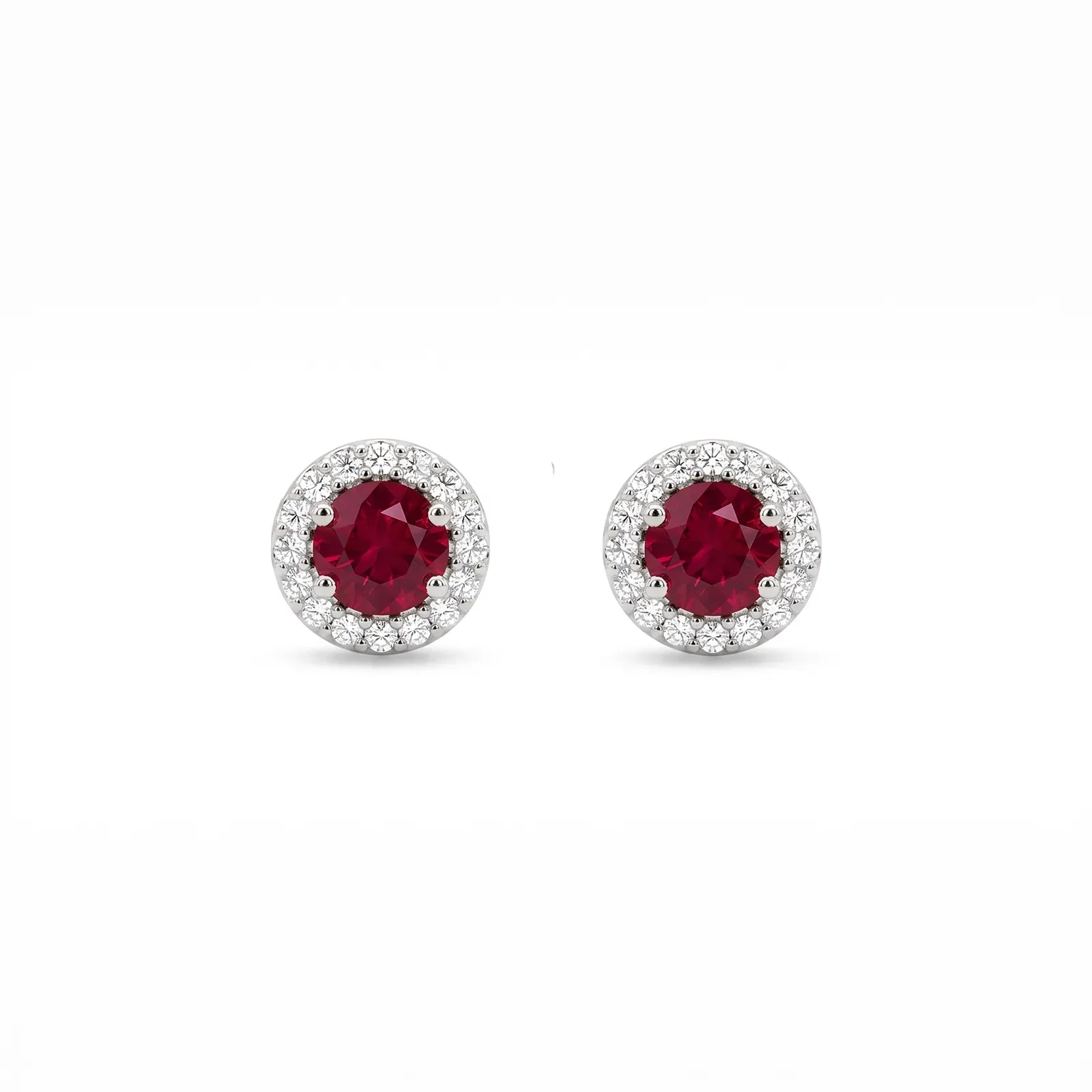 Brinco Classic Oriental em Ouro Branco 18k com Diamantes e Rubi — imagem 1