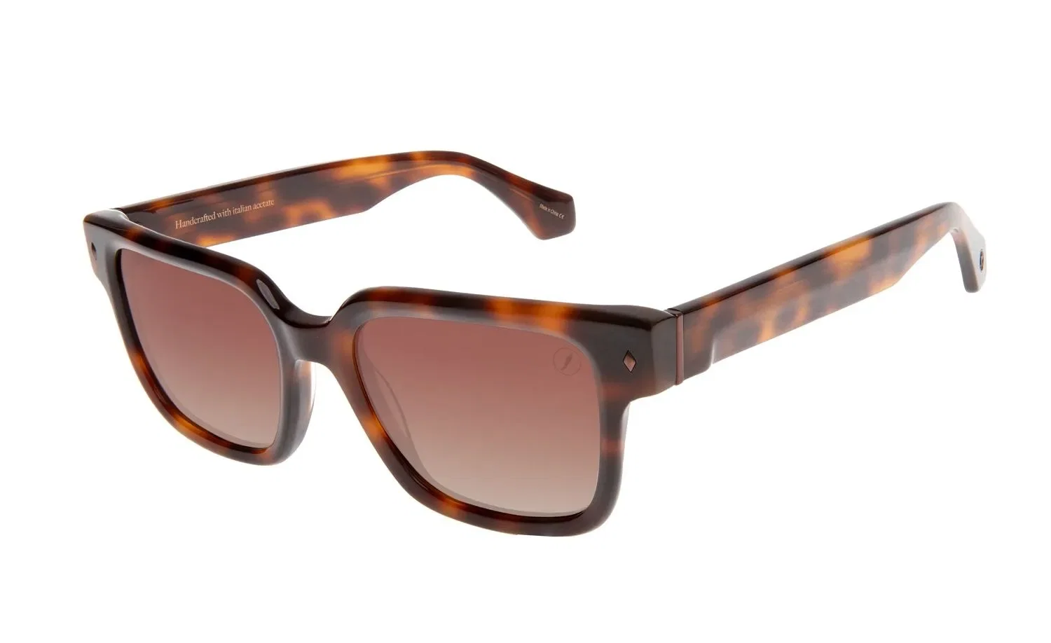 Óculos de Sol Masculino Acetato Italiano Bossa Nova Polarizado Degradê Marrom