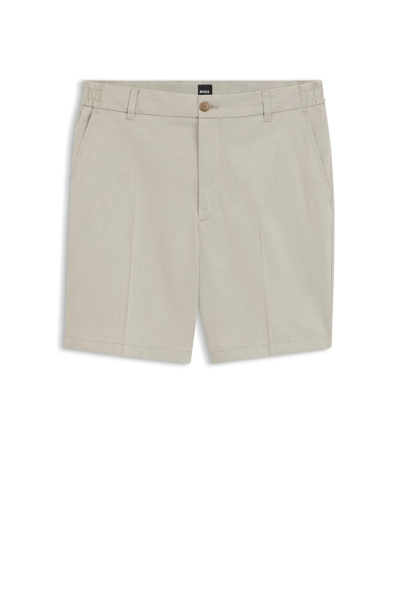 Shorts De Ajuste Moderno Em Algodão Elástico