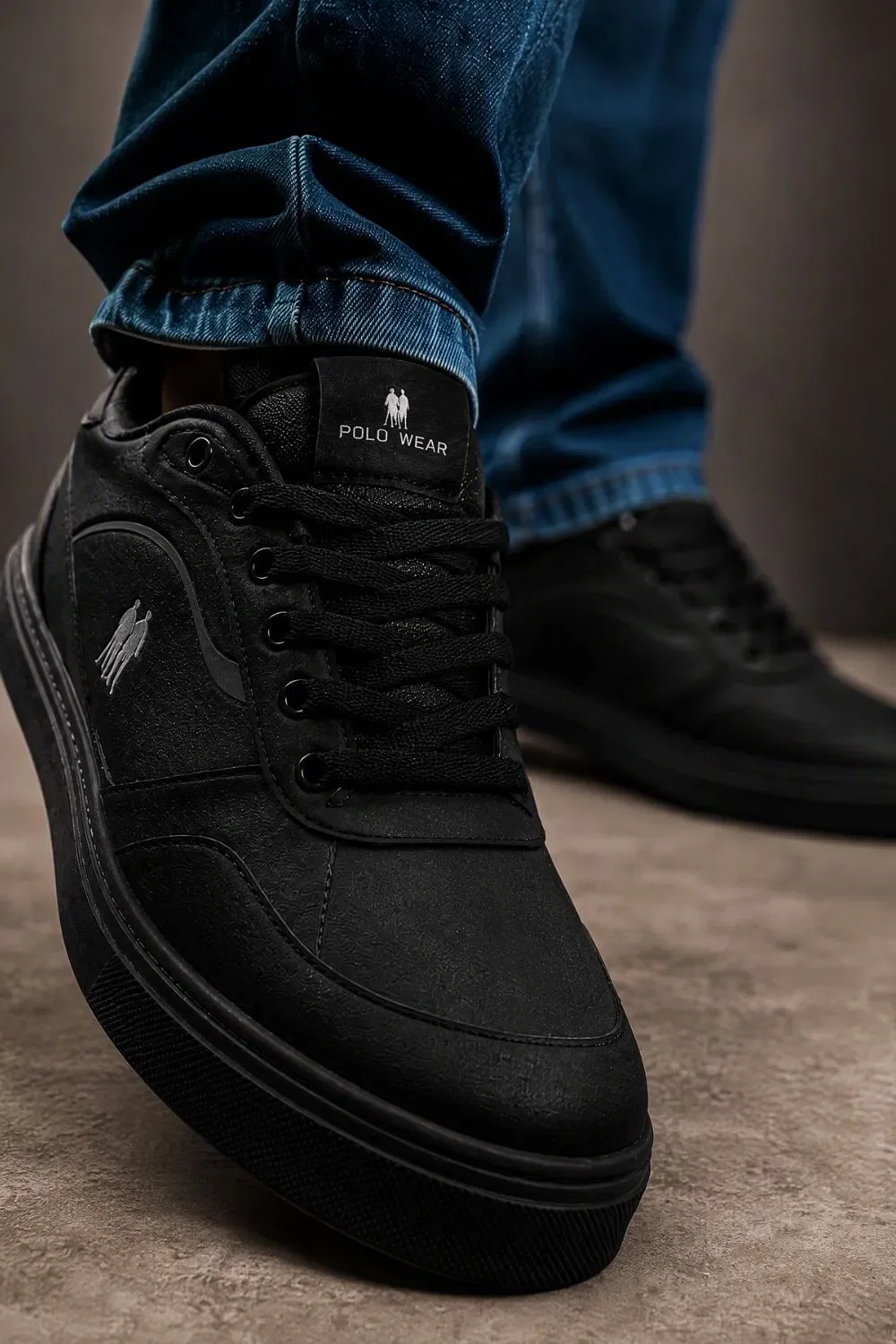 Tênis Casual Street Leve e Confortável Polo Wear Preto
