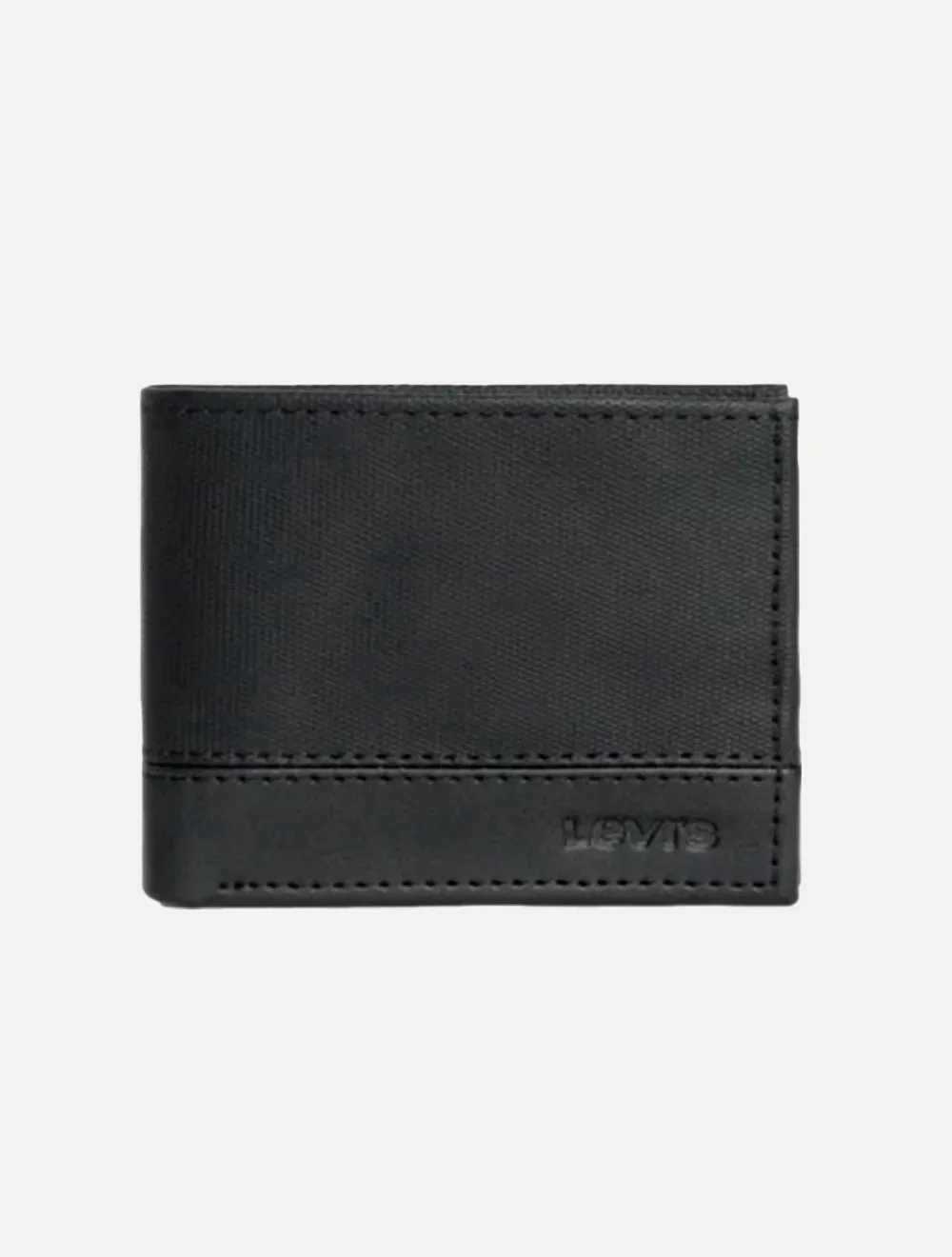Carteira Levis Masculina Couro ID Bifold Texture Preta