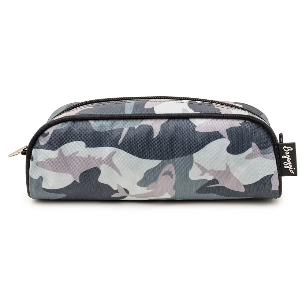 Estojo Escolar Masculino Shark Branco E Preto — imagem 1