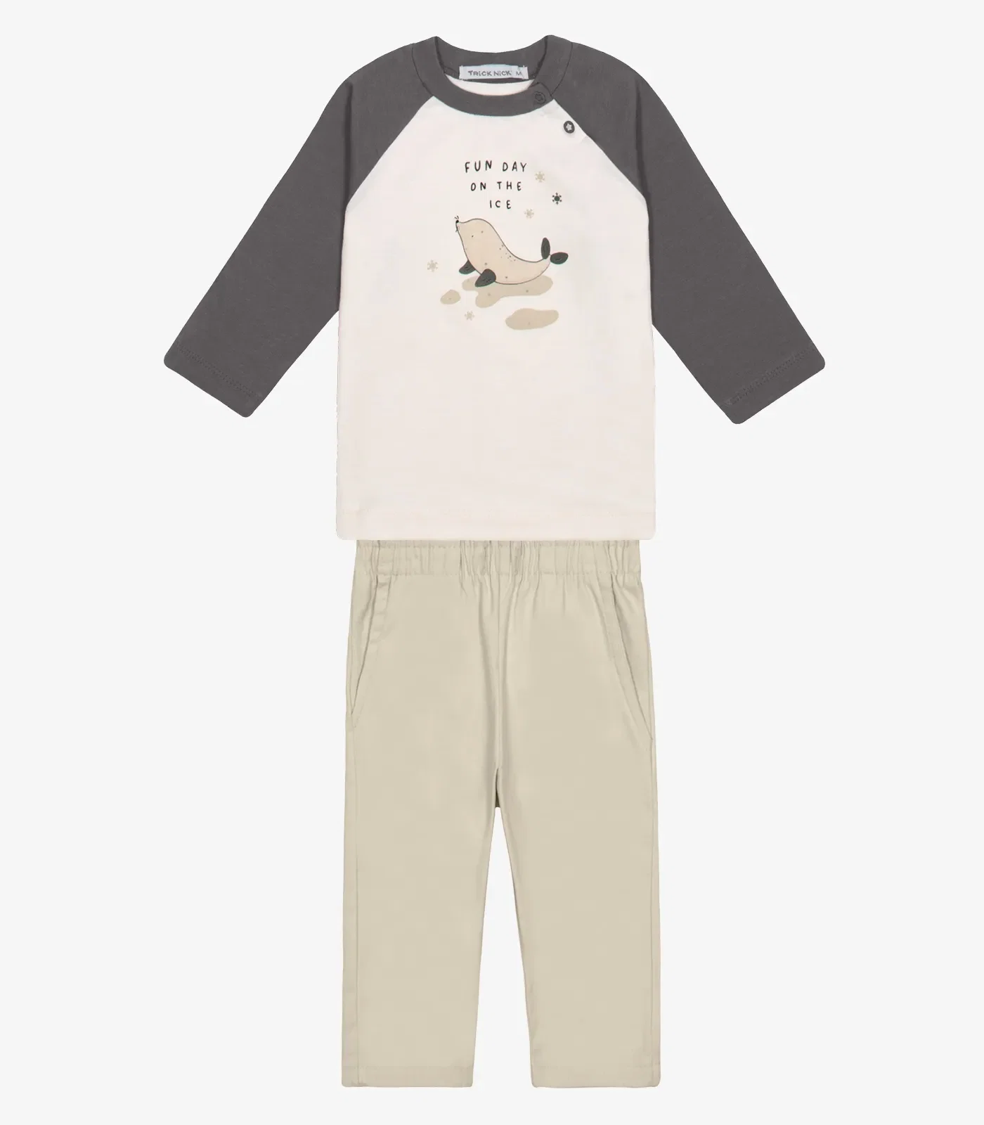 Conjunto Camiseta com Calça Menino Trick Nick Cinza