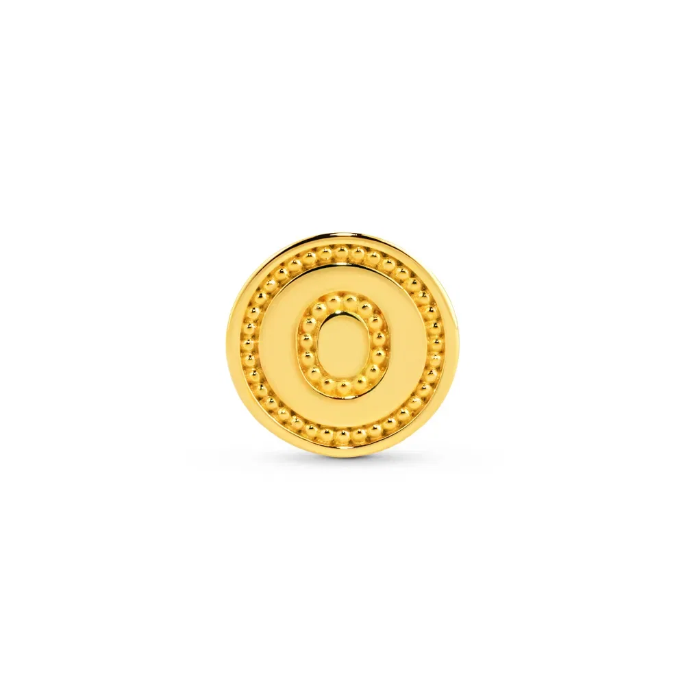 Pingente Life Letra O em Prata 925 com Banho de Ouro Amarelo 18k — imagem 1