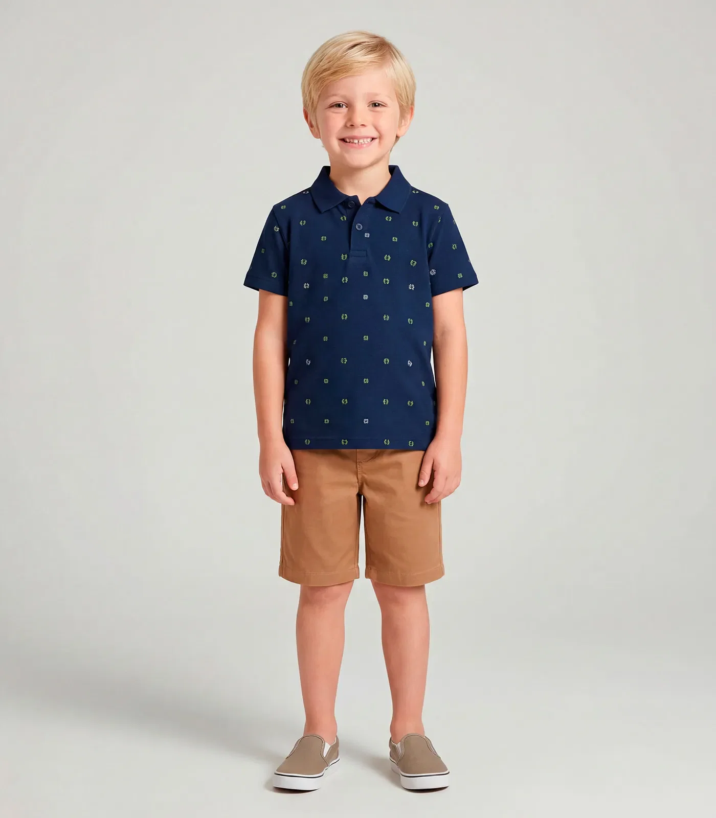 Conjunto Infantil Polo Com Bermuda Trick Nick Azul