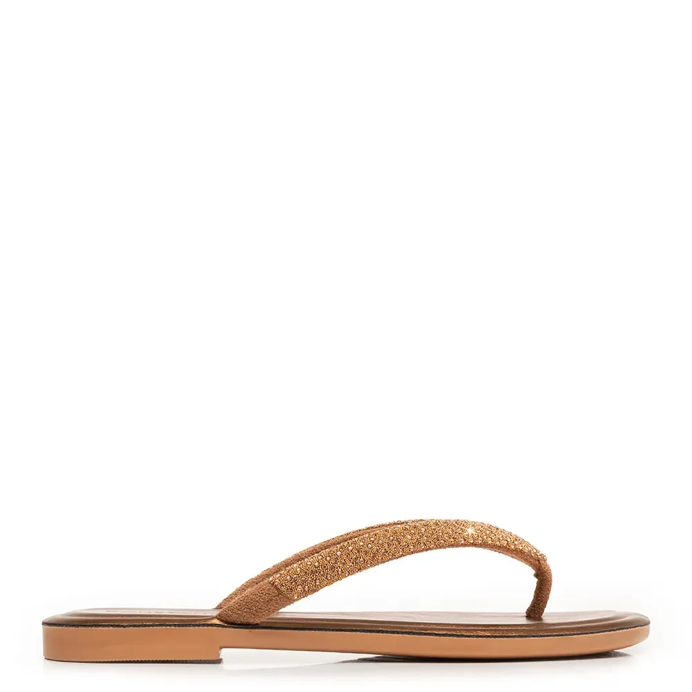 Chinelo Bronze Strass