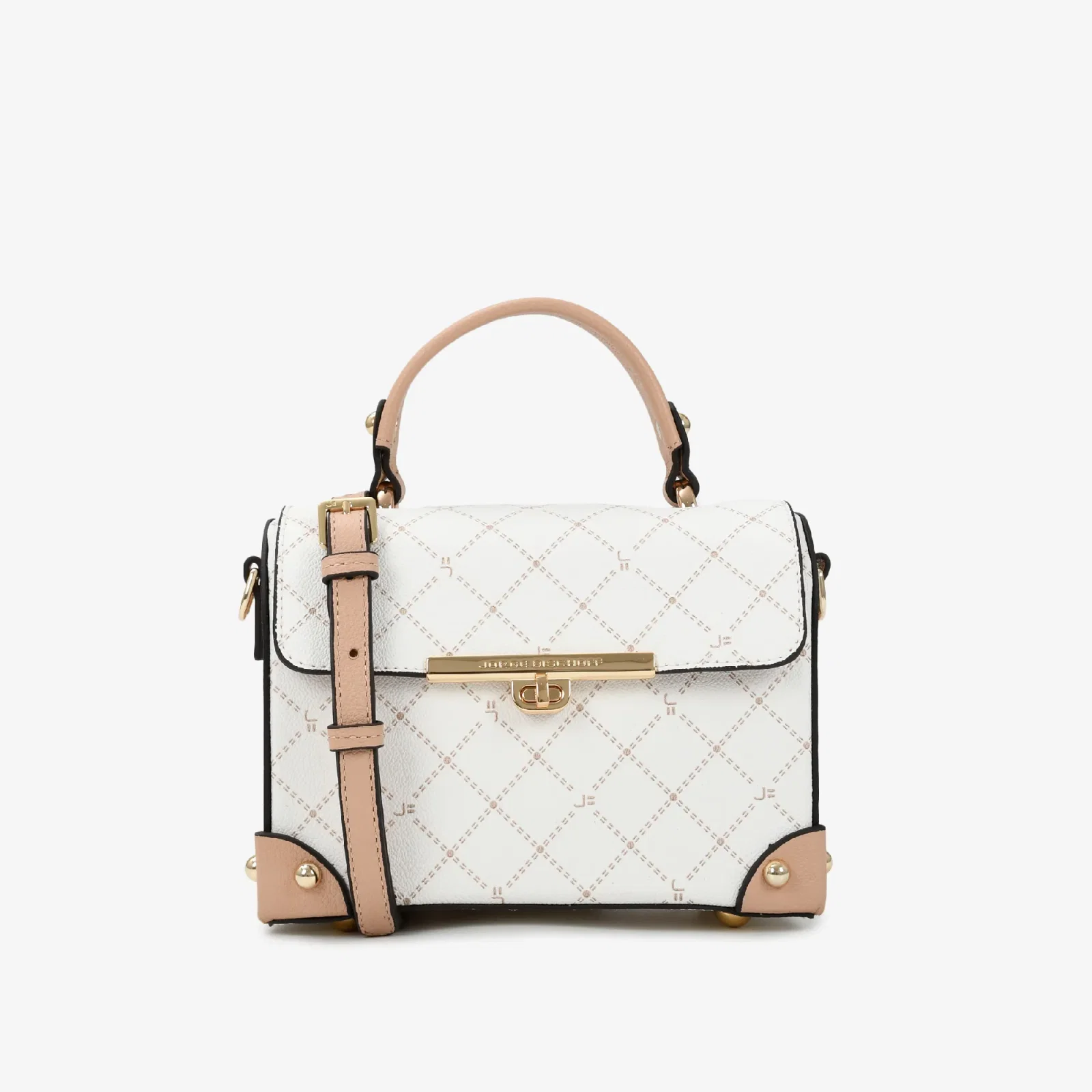 Bolsa Transversal Off White Nude Monograma JB