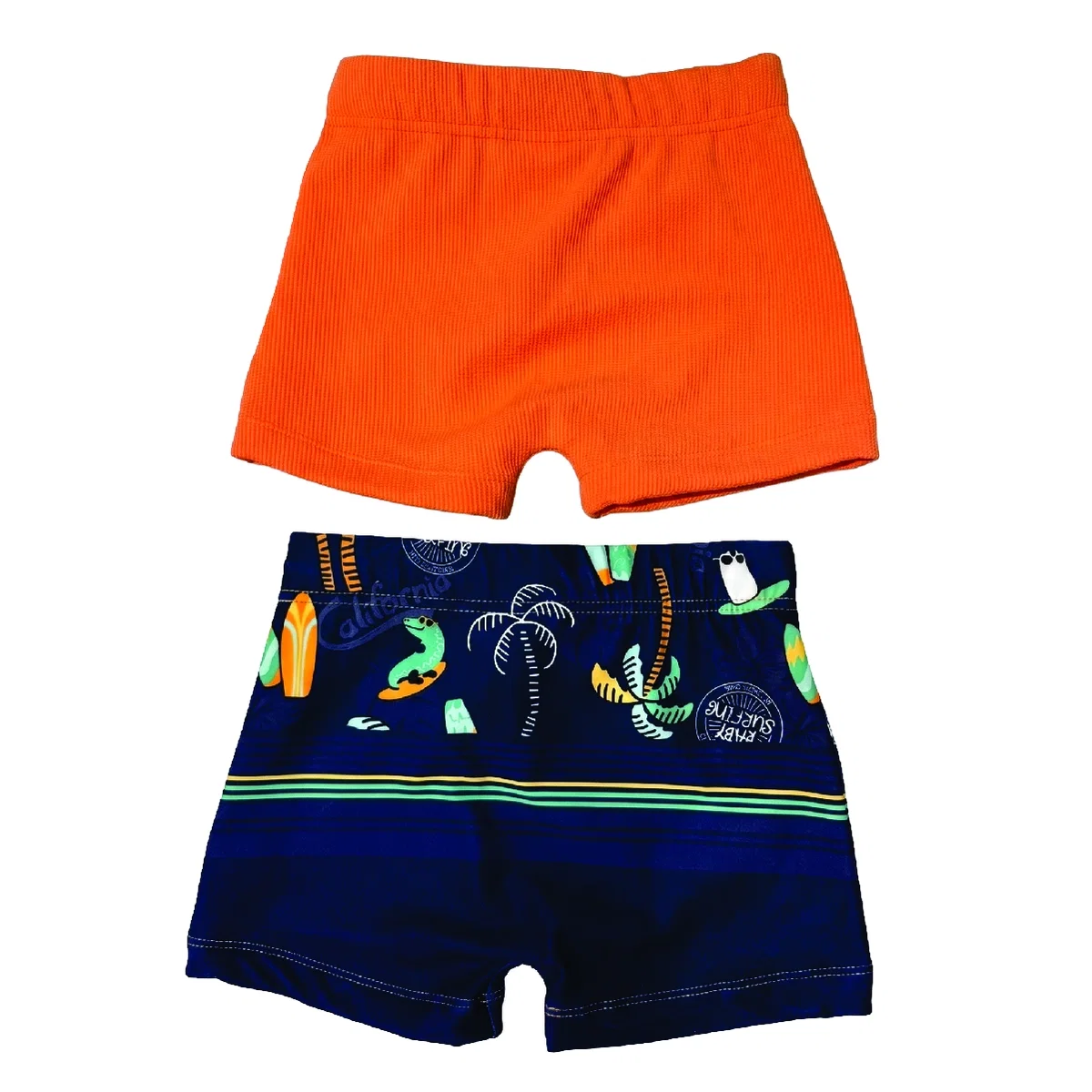 Kit 2 Shorts Praia Toddler Califórnia Lycra Proteção Uv 50+ Tip Top