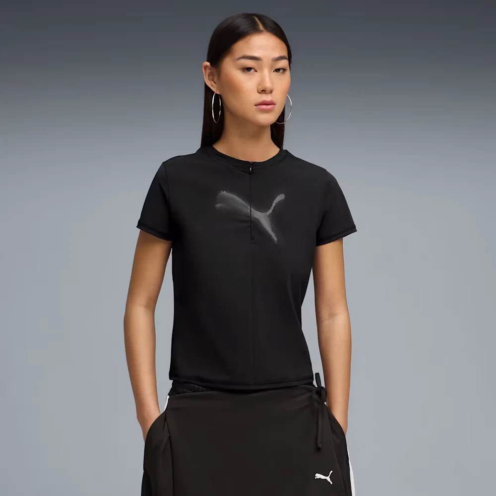 Camiseta Dare To Half Zip Graphic Feminina