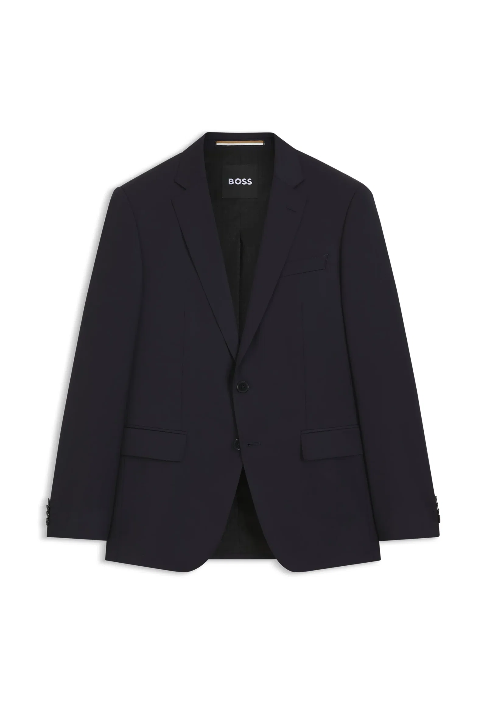 Blazer De Fechamento Simples Em Sarja De Lã Virgem
