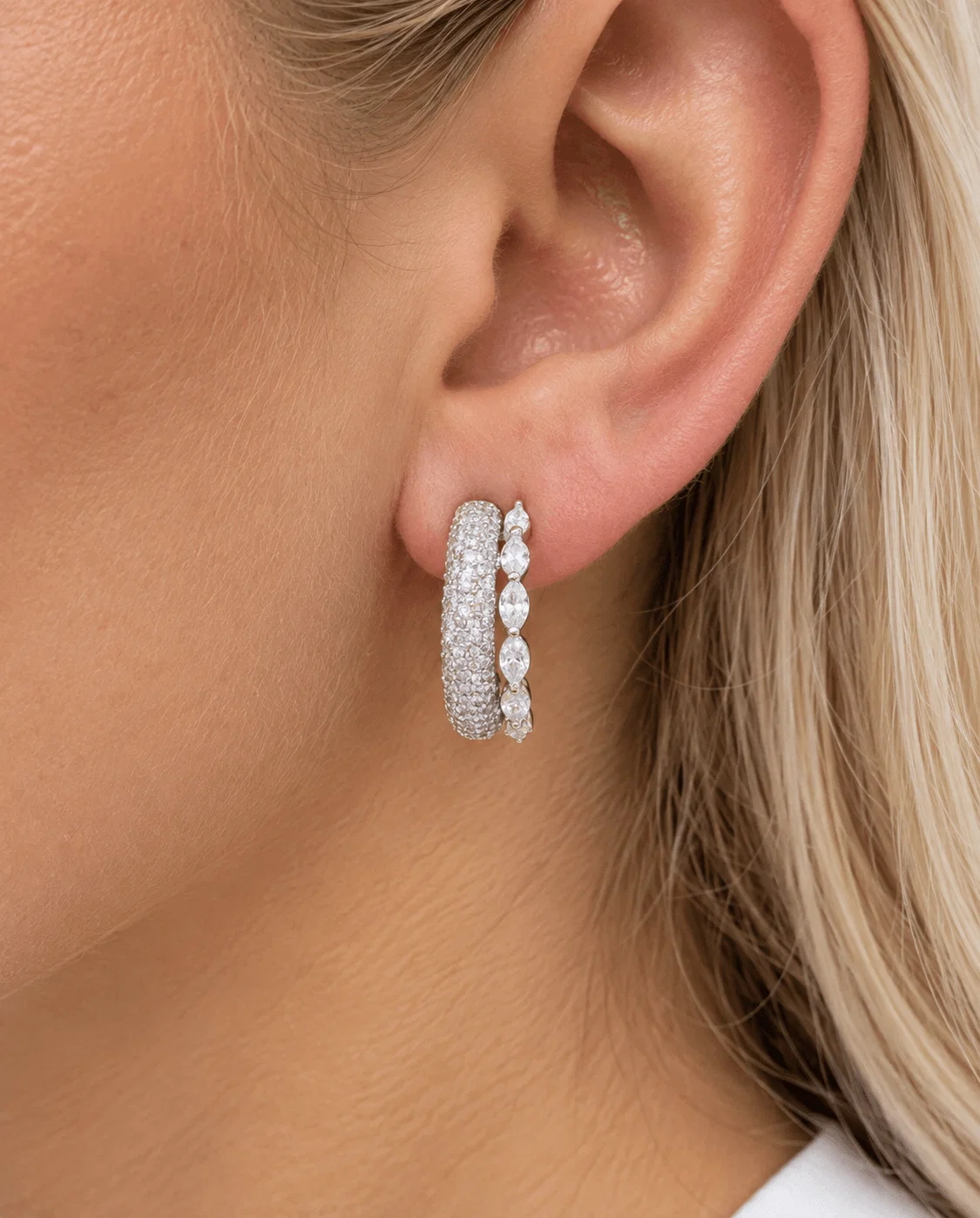 Brinco Argola Strass - Niquel — imagem 1