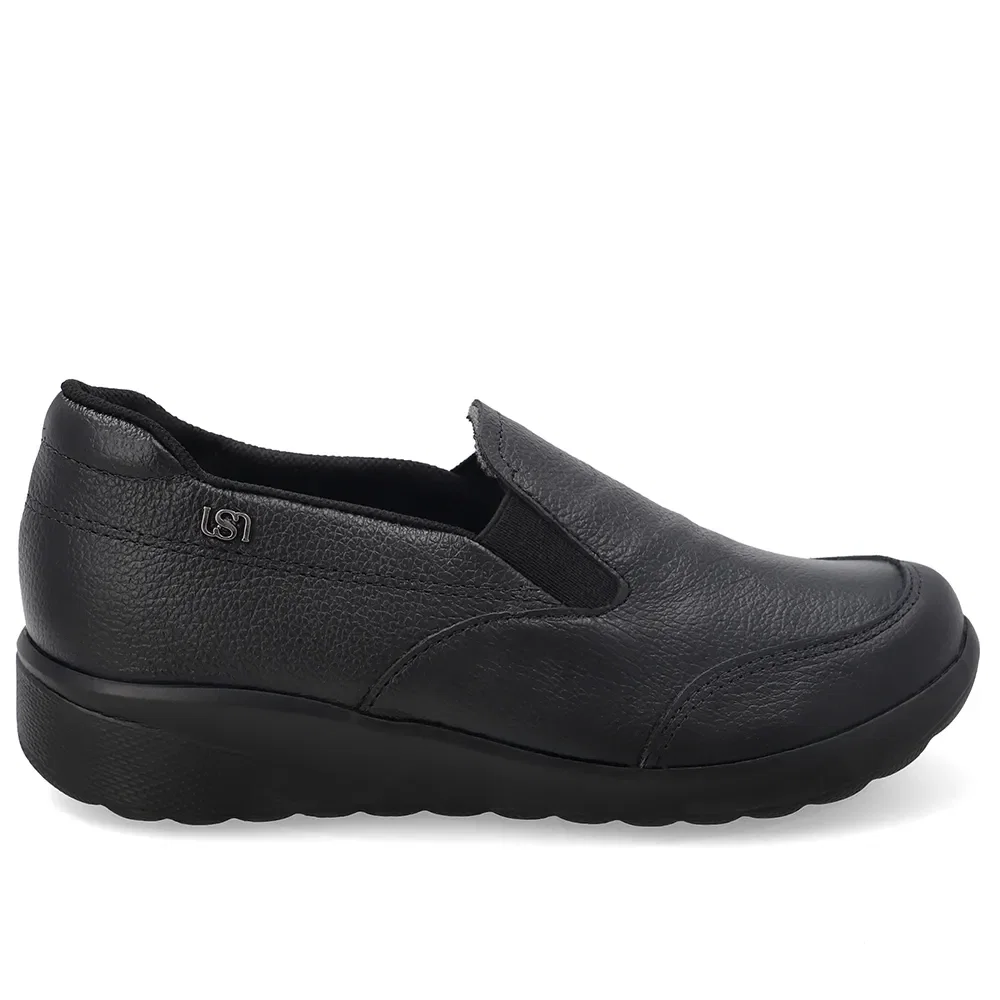 Tênis Casual Slip On Em Couro Preto — imagem 1