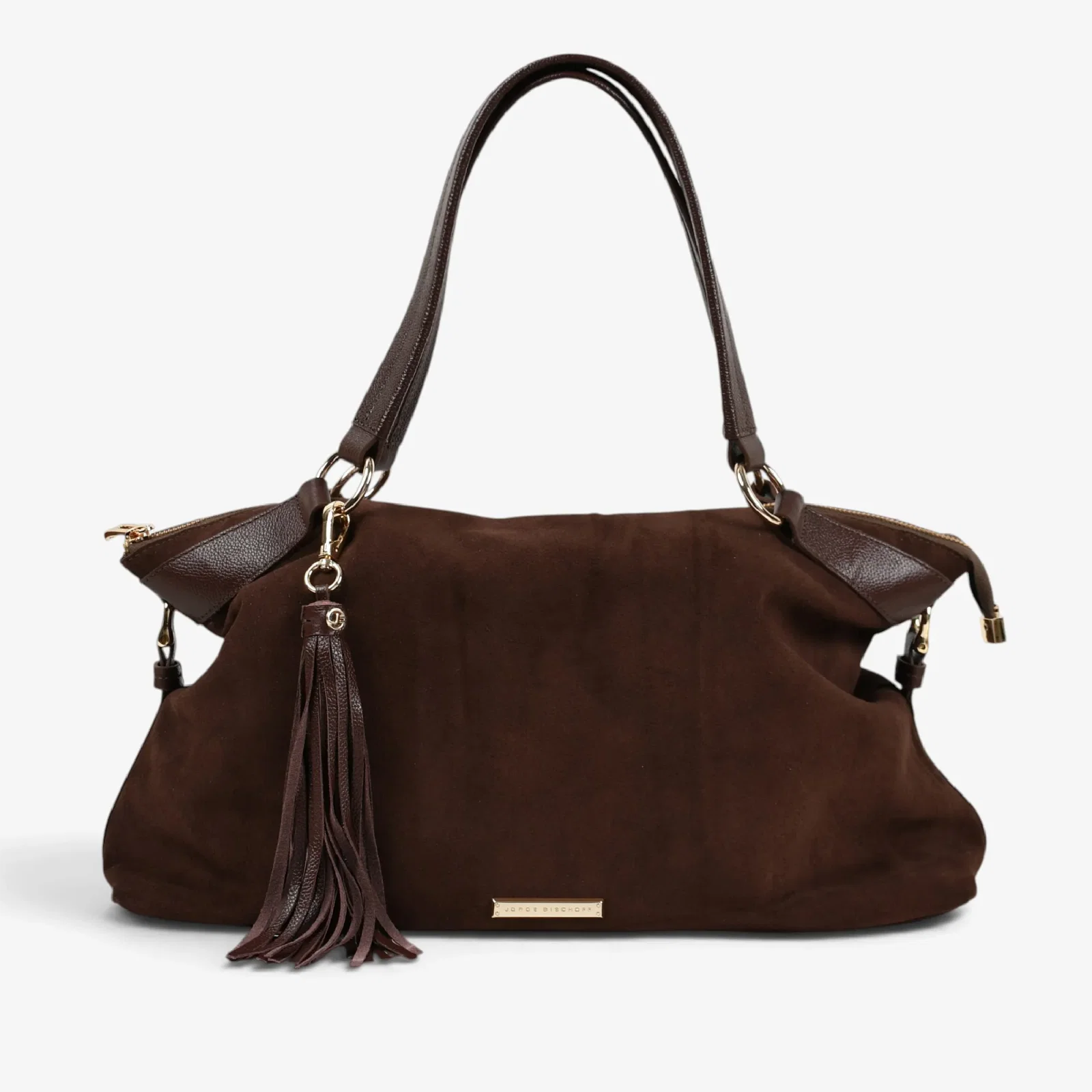 Bolsa Tote Marrom Couro Camurça — imagem 1