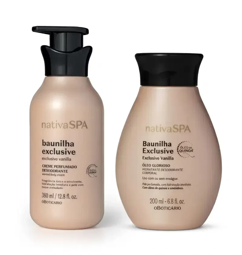 Combo Baunilha Exclusive: Creme Perfumado Desodorante Corporal 380ml + Óleo Corporal 200ml