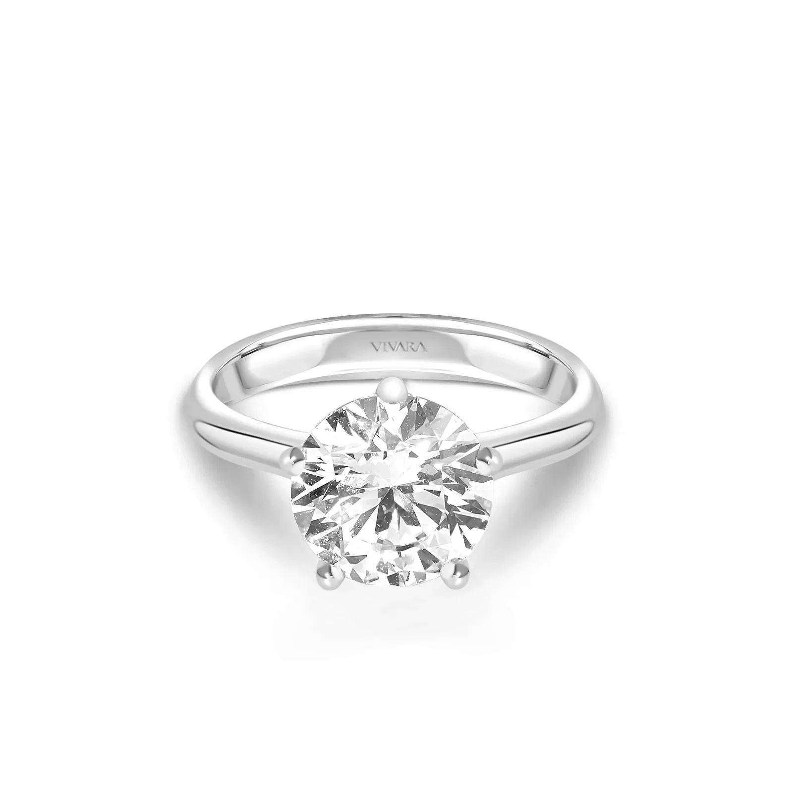 Anel Solitário Cielo em Ouro Branco 18k com 5ct de Diamante de Laboratório
