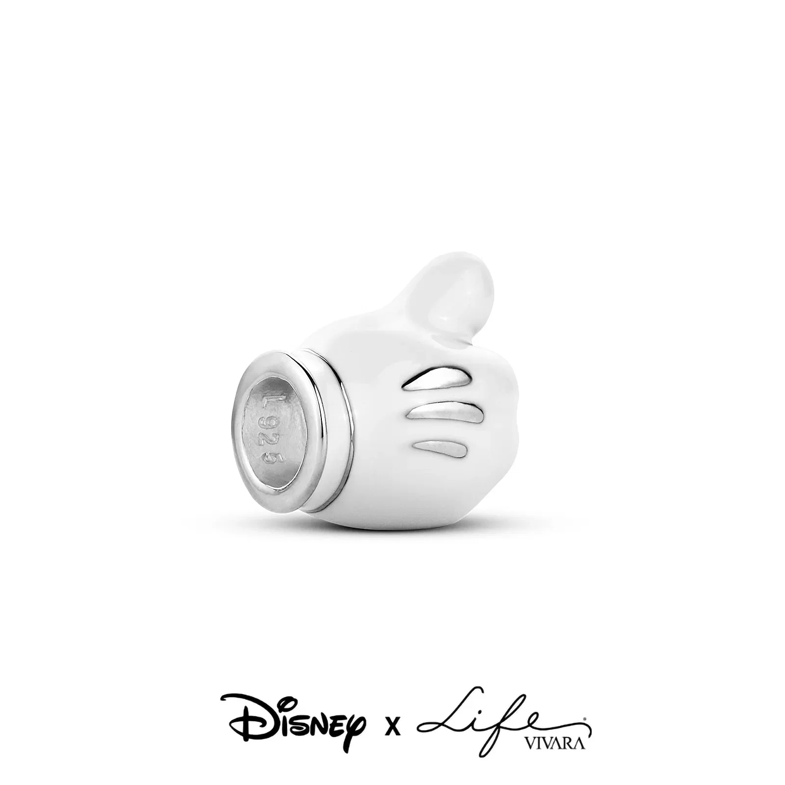 Separador Life Disney Mão Mickey em Prata 925 com Esmalte