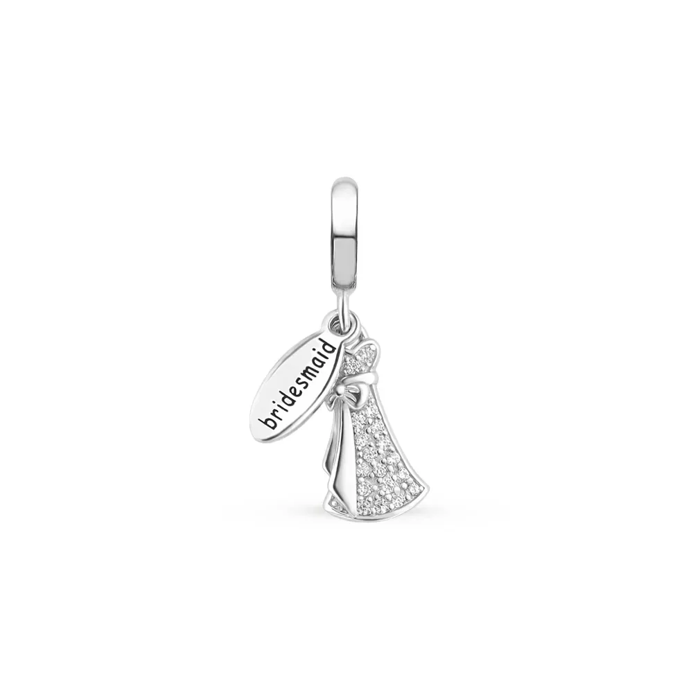 Pingente Life Madrinha de Casamento em Prata 925 com Pedras Incolores — imagem 1
