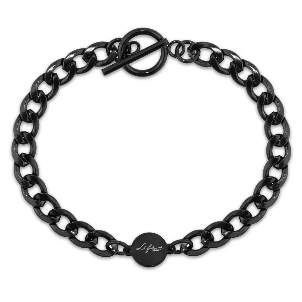 Pulseira Life em Aço Preto — imagem 1