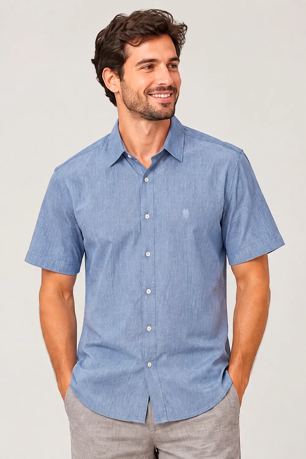 Camisa Masculina Bahamas Polo Wear Azul Médio