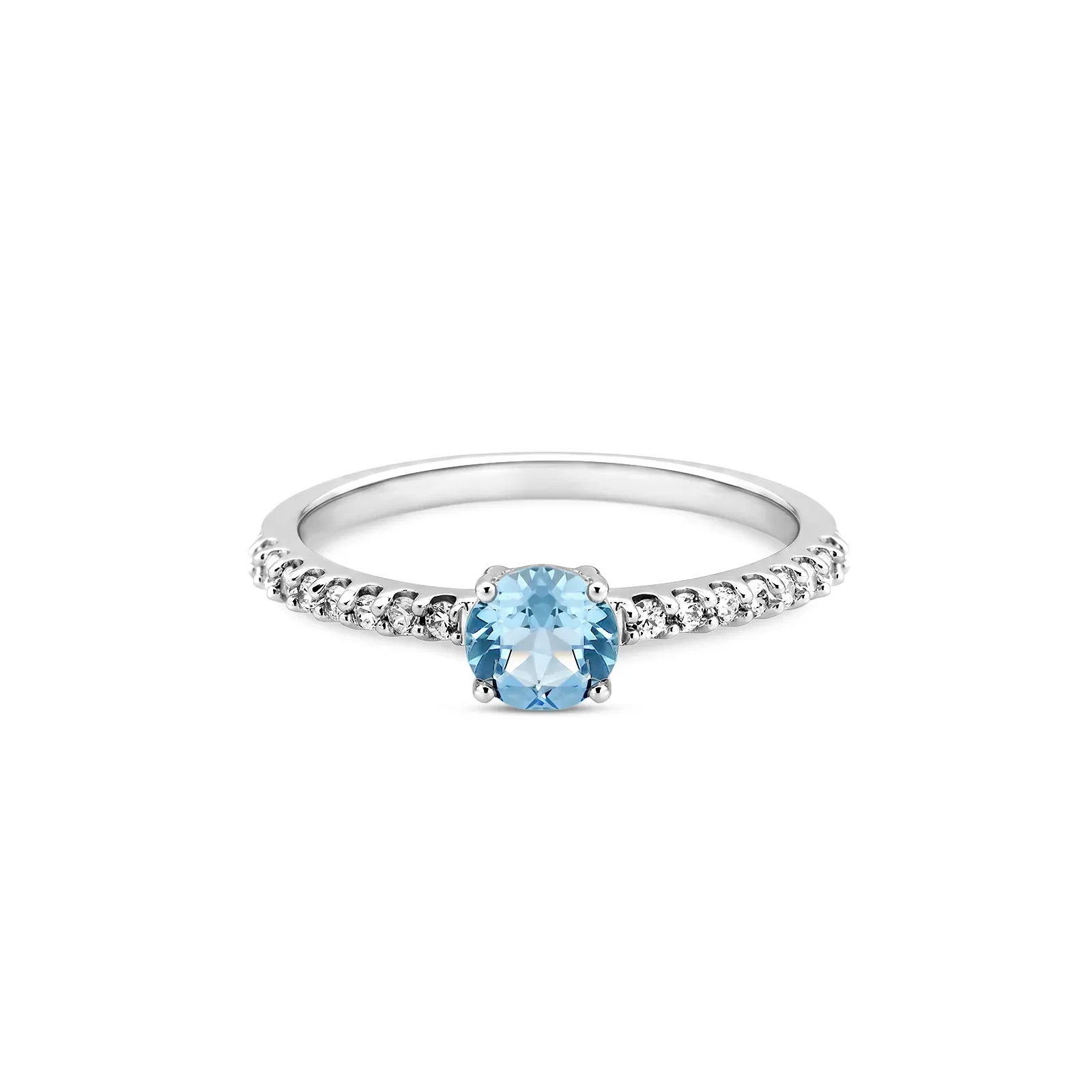 Anel Life em Prata 925 com Zircônia Azul e Incolor