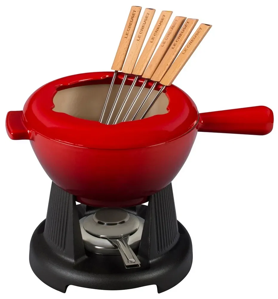Fondue com 8 Peças em Ferro Fundido Le Creuset Vermelho — imagem 1