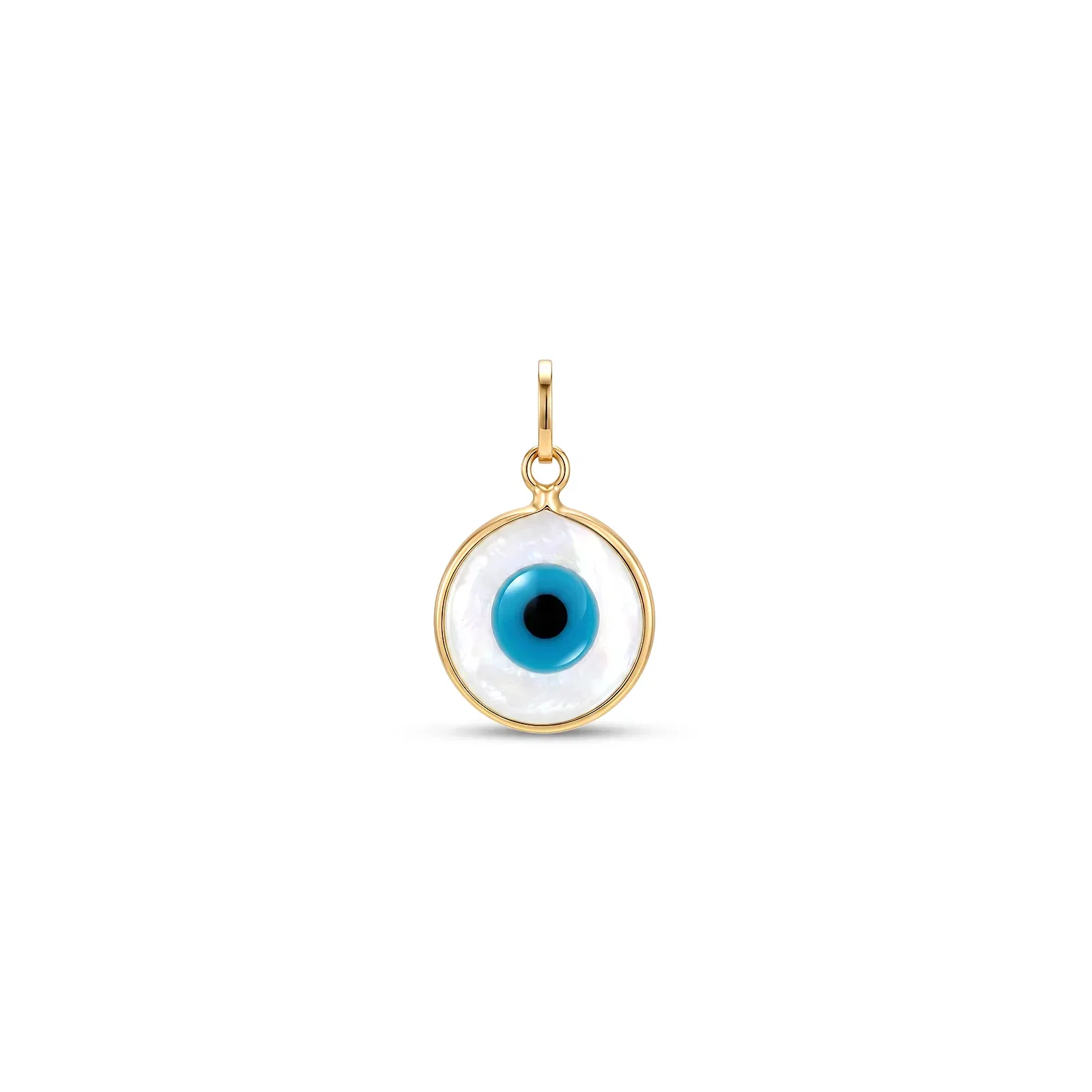 Pingente Medalha Olho Grego em Ouro 18K, 12 mm — imagem 1
