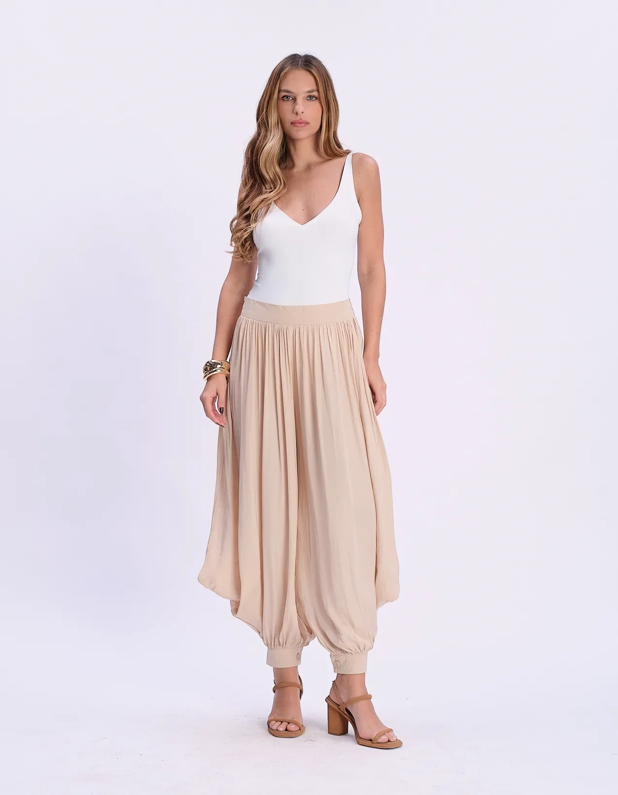 Calça Ampla Aladim - Areia