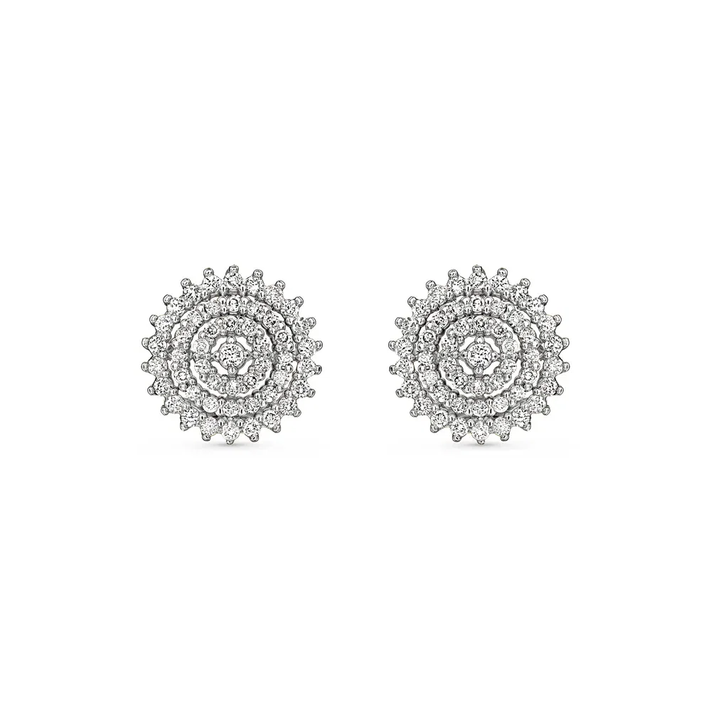 Brinco Conjunto Especial em Ouro Branco 18k com Diamantes — imagem 1